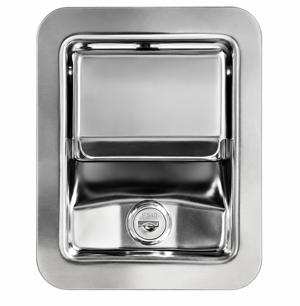 Trailer recessed paddle latch